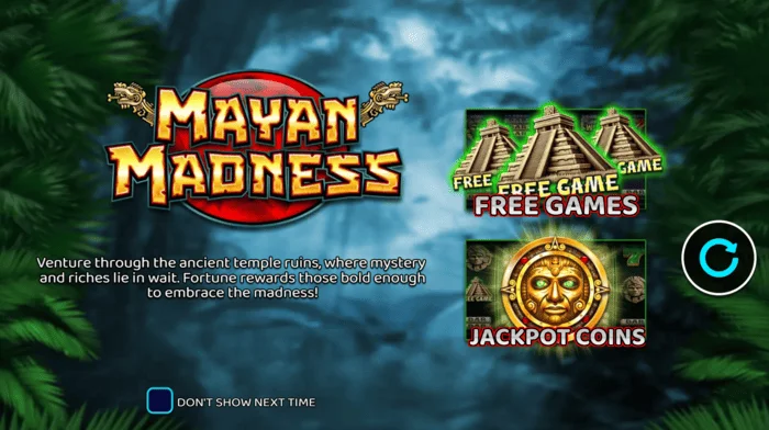 Mayan Madness - menu chính với chủ đề Maya